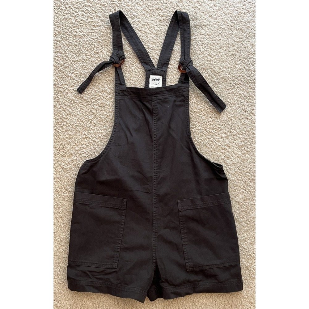 New Aerie Beach Shortalls Overalls Shorts Smokey Gray Cotton Twill Women S